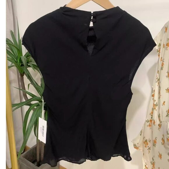 NWT Reformation Bettie High-NeckTop Sz2/8 Black - Picture 5 of 6